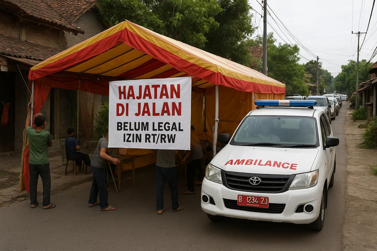 Jalan Umum Ditutup untuk Pesta: Antara Kebutuhan Warga, Hak Publik, dan Ancaman Denda Rp 24 Juta